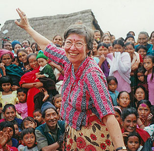 Myrna Dancing in Nepali Village